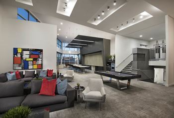 Resident social lounge with tvs and billiards table